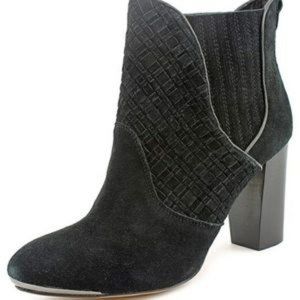 Elliott Lucca Black Suede Woven Booties Sz 8 - EUC‎